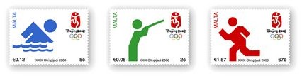 New three-stamp set issue commemorates Beijing Olympics