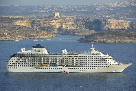 Cruiseliner The World on its second visit to Gozo
