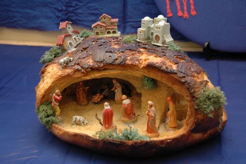 Another crib exhibit formed from a loaf of Gozitan Bread