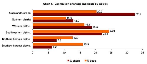 Gozo and Comino sheep and goat stocks rose by 6.4% and 1.2% in 2008