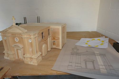 Replica model of the old Ghajnsielem Parish Church