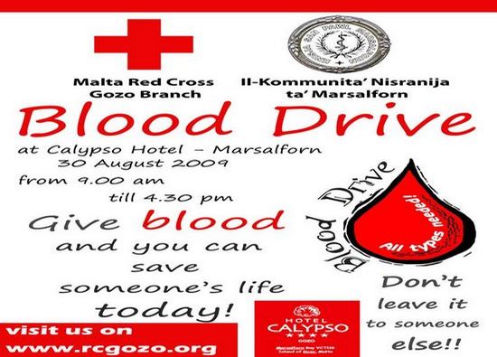Blood Drive at the Calypso Hotel in Marsalforn