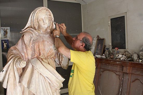 Blessing of new sculptured statue of Our Lady of Graces