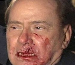 Italian Prime Minister Silvio Berlusconi attacked in Milan