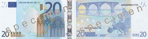 €20 banknote the most counterfeited denomination