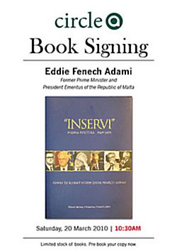 Book Signing by Eddie Fenech Adami to be held at Arkadia
