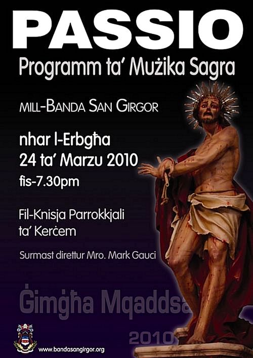 ‘PASSIO’ a concert of sacred music to be held at Kercem