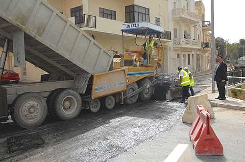 Road improvements being carried out in Marsalforn