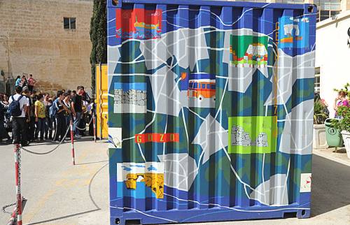Childrens Gozitan pictures on container touring Europe Childrens Gozitan pictures on container touring Europe