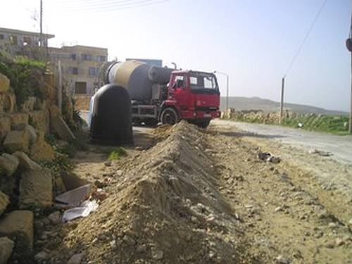 Works now well underway on the road to Dwejra