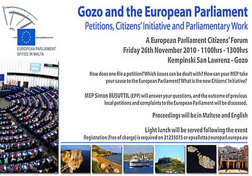 Gozo & the European Parliament Citizens Forum & Petitions Gozo & the European Parliament Citizens Forum & Petitions