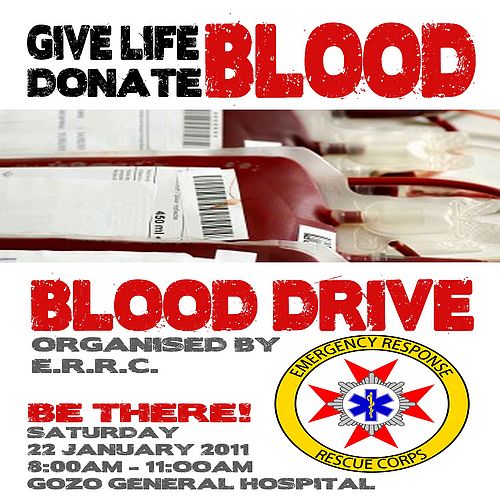 Blood donation drive at Gozo General Hospital – E.R.R.C.