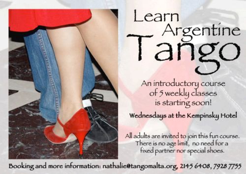 Argentine Tango Course to be held at the Kempinski Hotel