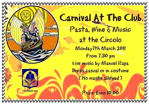 Carnival festivities at the Circolo Gozitano Club in Victoria