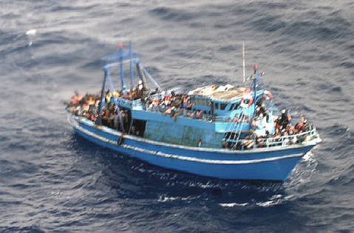 Libyan migrants rescued off the waters near Lampedusa