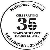 Special Anniversary Hand Postmark issued for MCE Limited