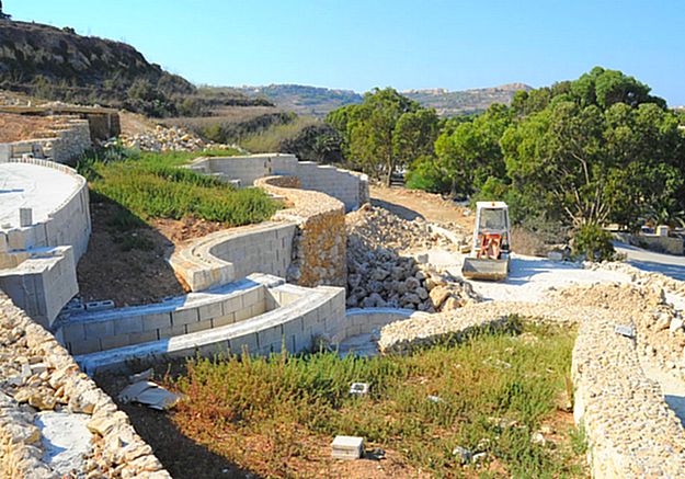 Work well underway on the Three Hills Gardens in Marsalforn