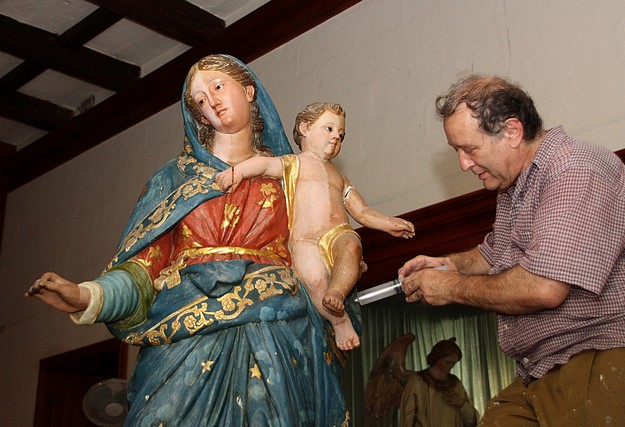 Xaghra’s wooden statue of the Virgin Mary being restored