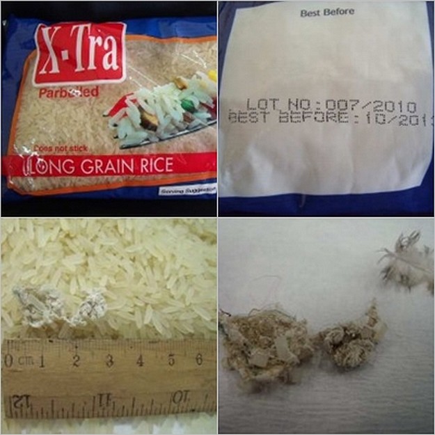 X-Tra rice not to be eaten due to possible foreign objects X-Tra rice not to be eaten due to possible foreign objects