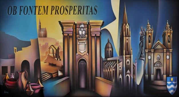 Mural by Vince Caruana at the new Ghajnsielem Civic Centre