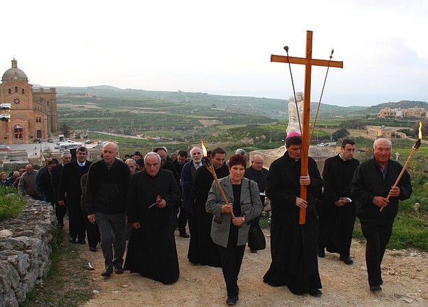 The Way of The Cross is held on Ta’ Ghammar Hill in Gharb