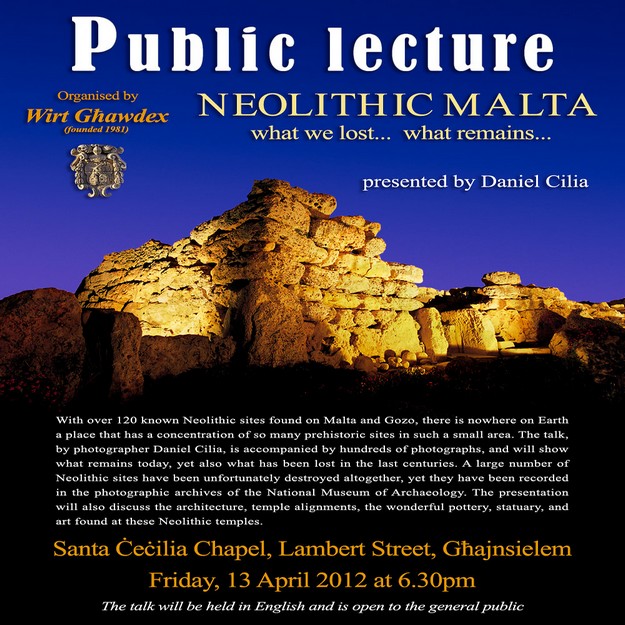 Lecture on Neolithic Malta organised by Wirt Ghawdex