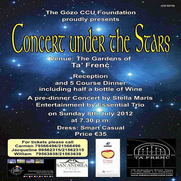 Gozo CCU Foundation 2012 fundraising dinner and concert