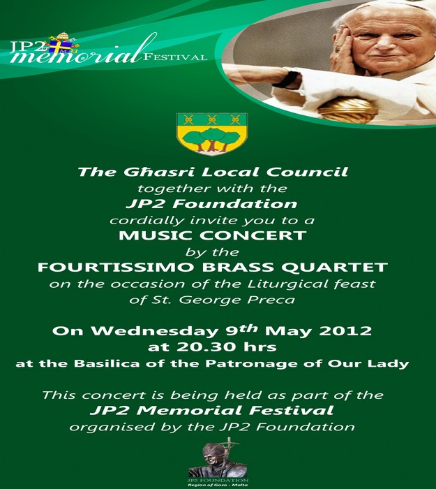 Fourtissimo Brass Quartet concert for JP2 Memorial Festival