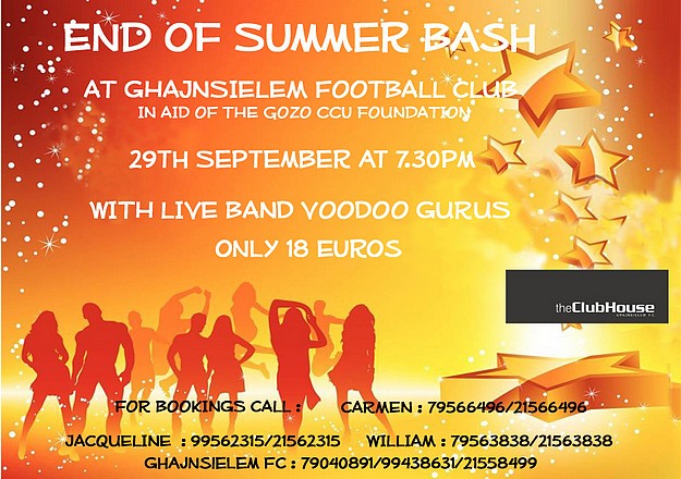 Gozo CCU Foundation’s End of Summer Bash in Ghajnsielem