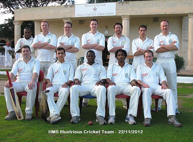 HMS Illustrious and Redditch Allstars play matches in Malta
