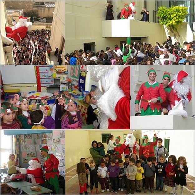 Santa & his elves surprise children at Victoria Primary School