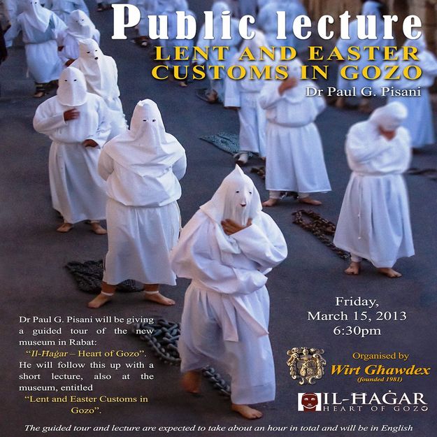 Guided tour & lecture on ‘Lent and Easter Customs in Gozo’