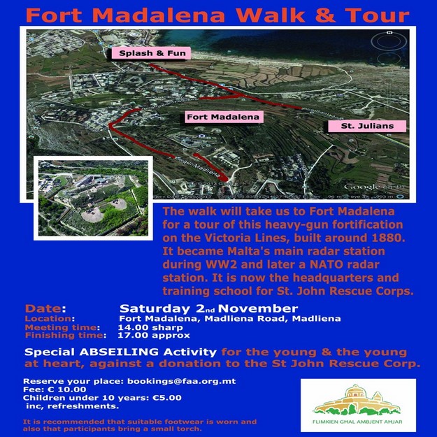 FAA organised walk and tour of Fort Madalena in November