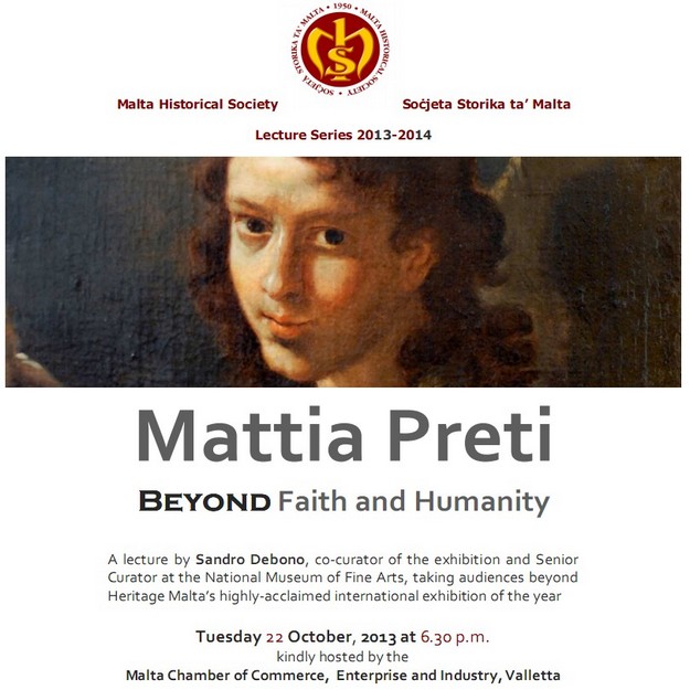 Mattia Preti – Beyond Faith & Humanity, a lecture by Sandro Debono