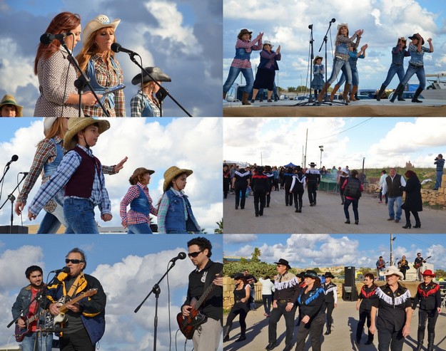 Line up in cowboy hats & boots - Country & Western comes to Gozo