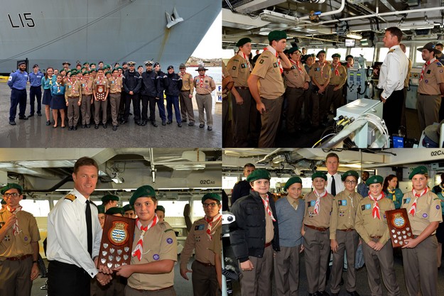 Maltese Scouts pay winning visit to HMS Bulwark following Gozo competition