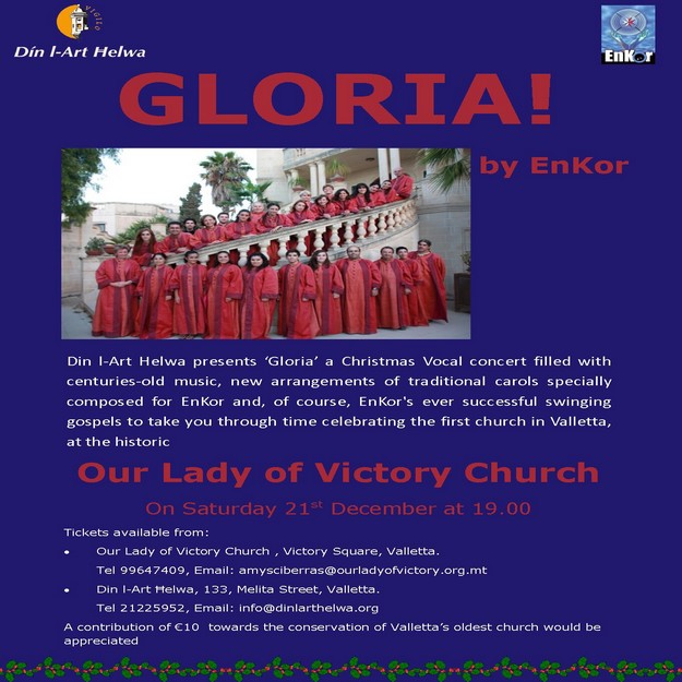‘Gloria’ thanksgiving Christmas Concert at the Victory Church, Valletta ‘Gloria’ thanksgiving Christmas Concert at the Victory Church, Valletta