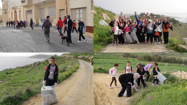 30 people with five dogs collect 32 bags of recycling on Gozo hike 30 people with five dogs collect 32 bags of recycling on Gozo hike