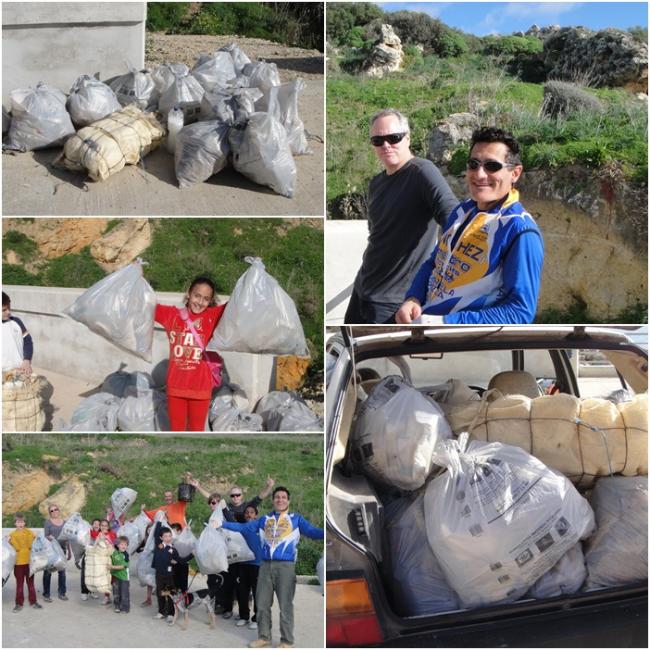 26 rubbish bags filled in clean-up of the Gozo countryside