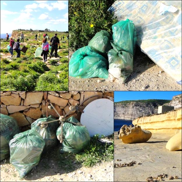 International group of volunteers take part in Gozo clean-up hike