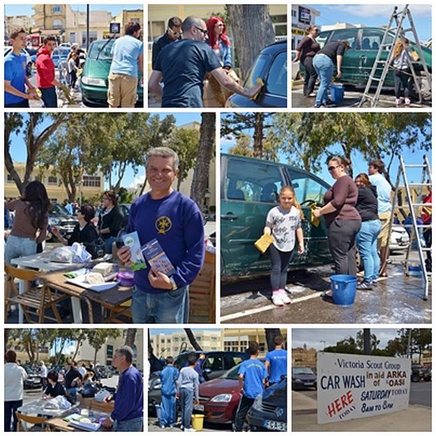 Victoria Scouts fundraising car wash in aid of Arka and OASI