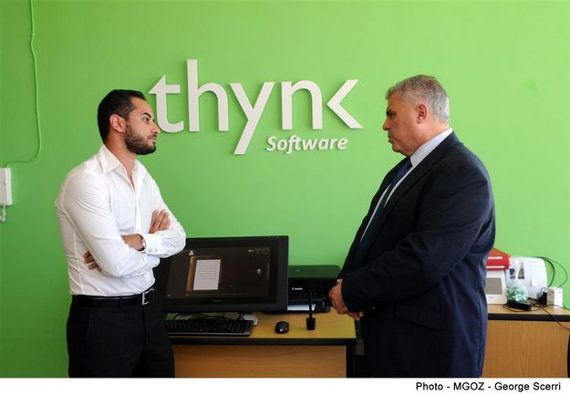 Gozo Minister visits Thynk Software which is expanding its Gozo business
