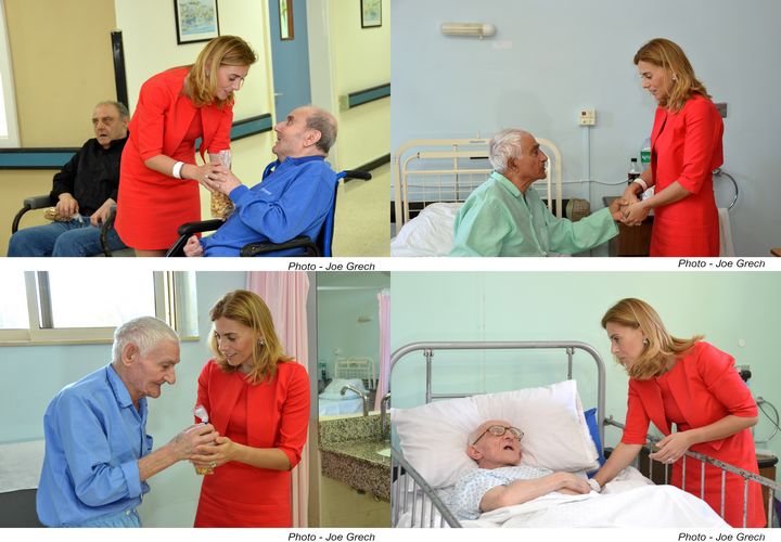 Justyne Caruana visits the elderly at Gozo Hospital on Father’s Day