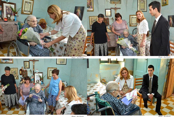 Dr Justyne Caruana visits Loreta Curmi, the oldest person in Gozo