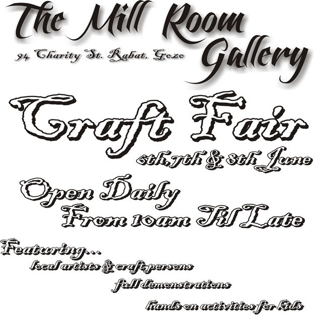 Craft Fair at The Mill Room Gallery in Victoria, opening this weekend