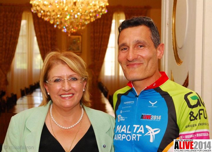 ALIVE 2014 Cycling Challenge team meet with the President of Malta