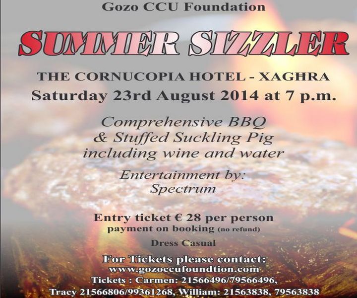 An August ‘Summer Sizzler’ BBQ in aid of the Gozo CCU Foundation
