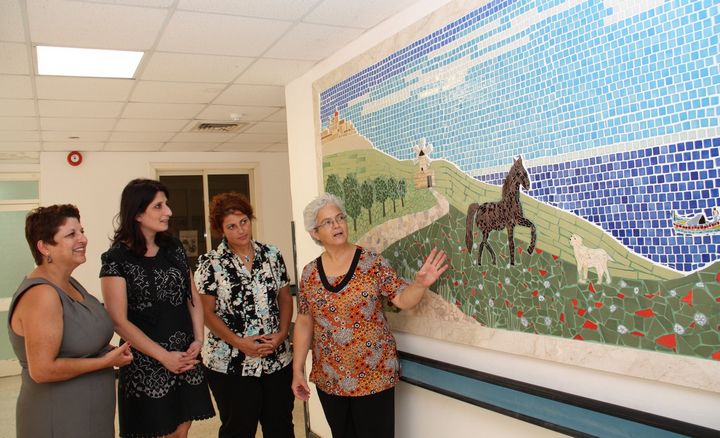 Mosaic mural installed in the foyer of Tal-Ibragg Hospital, Victoria