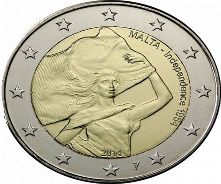 Central Bank of Malta  €2 Commemorative Coin: Independence, 1964
