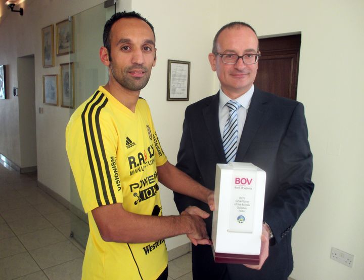 Charles Mercieca of Nadur Youngsters & John Camilleri of Xewkija Tigers win BOV GFA awards
